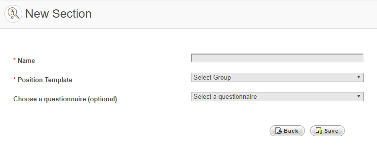 Example of New Section form