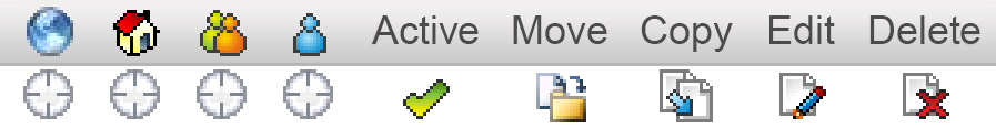 Icons and buttons commonly seen across many tools