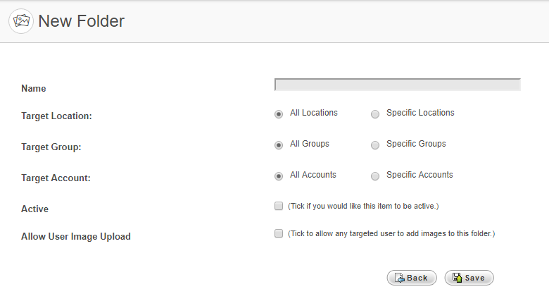 Example of New Folder form