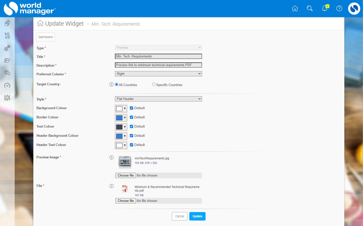 In this example, we have used an image with a (preview) link to a PDF