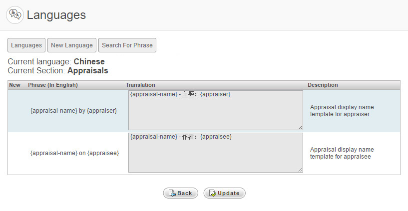 Translated phrases containing tags