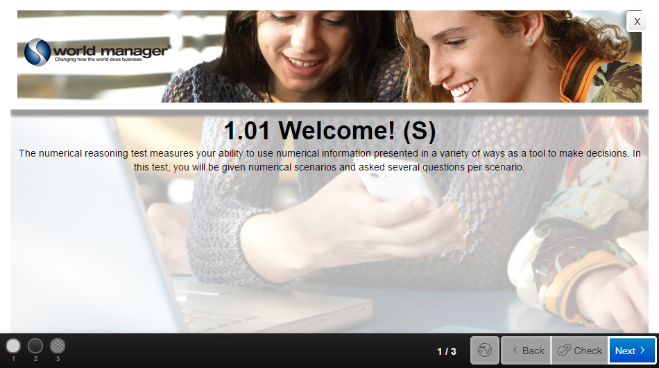 Example test, showing module name and instructions