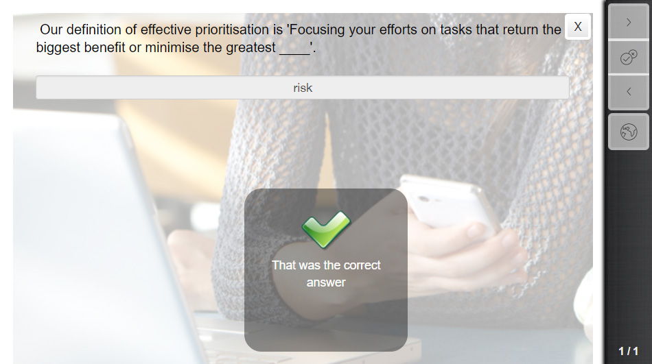 Example of a Short Answer Question (Style 3 template)