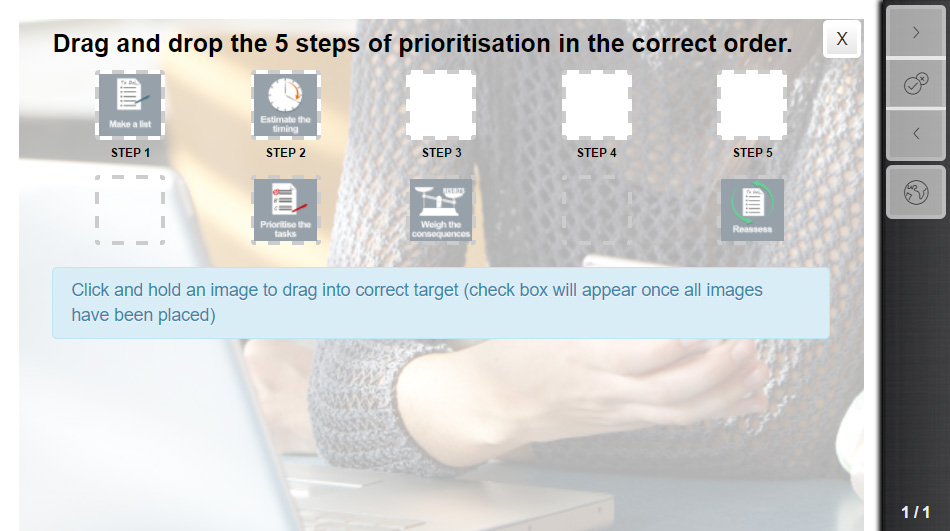 Example of a Drag and Drop Question (Style 3 template)