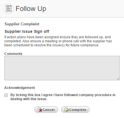 Example Follow Up page