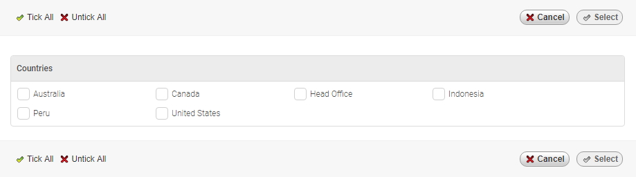 Example Country targeting
