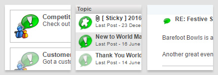 New Post Icons (From L to R: forum, topic, post)