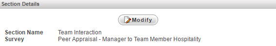 Example Section Details of a survey type tool