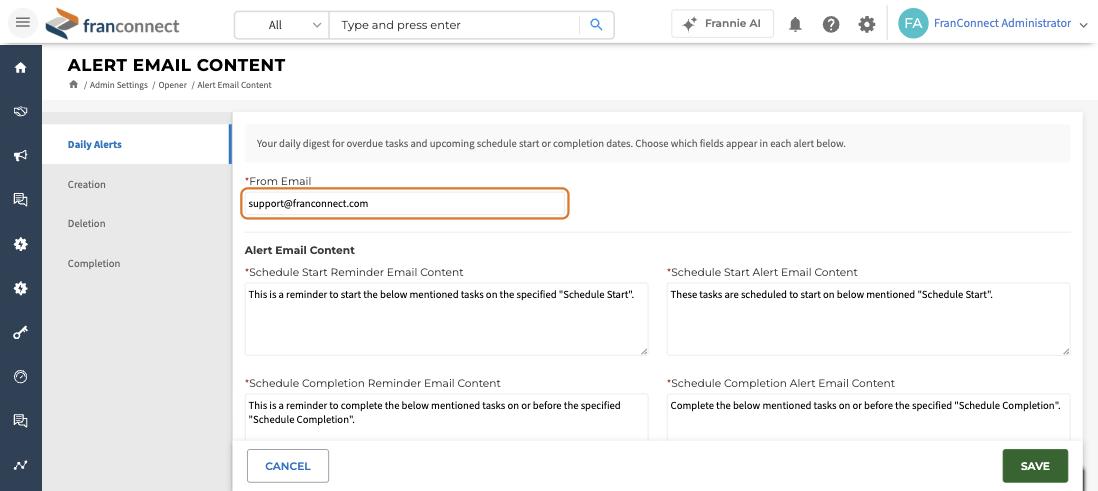 Alert Email Content screenshot
