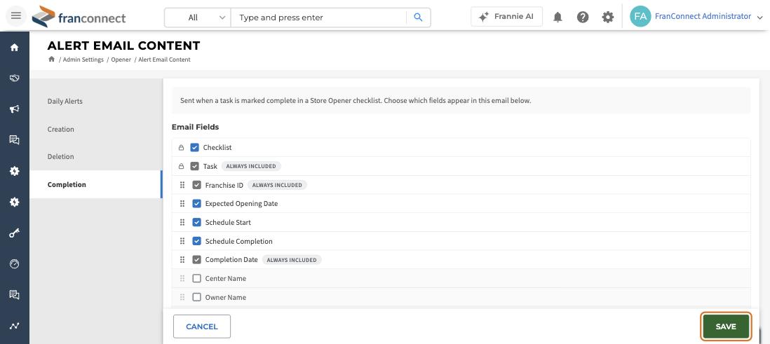 Alert Email Content screenshot