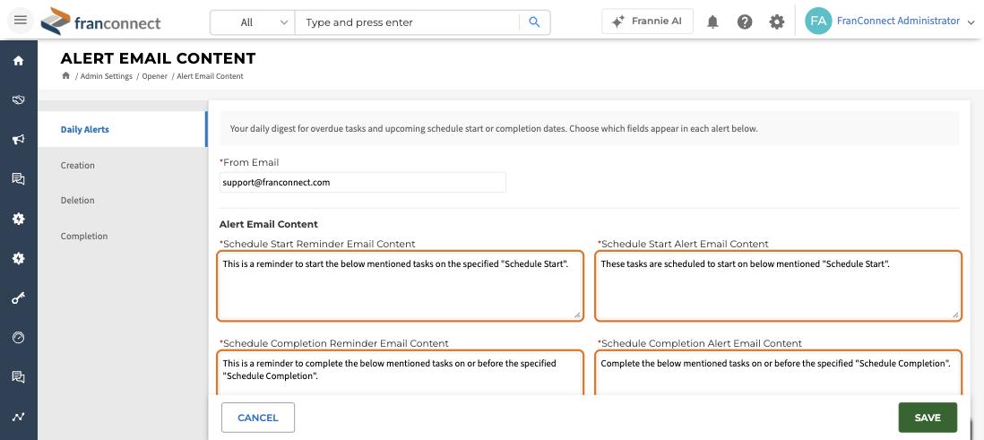 Alert Email Content screenshot