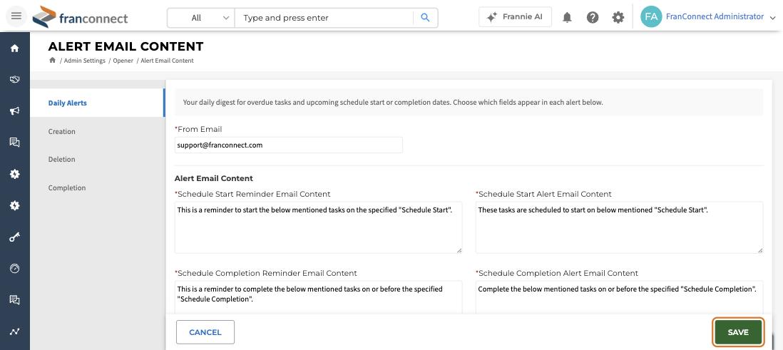Alert Email Content screenshot