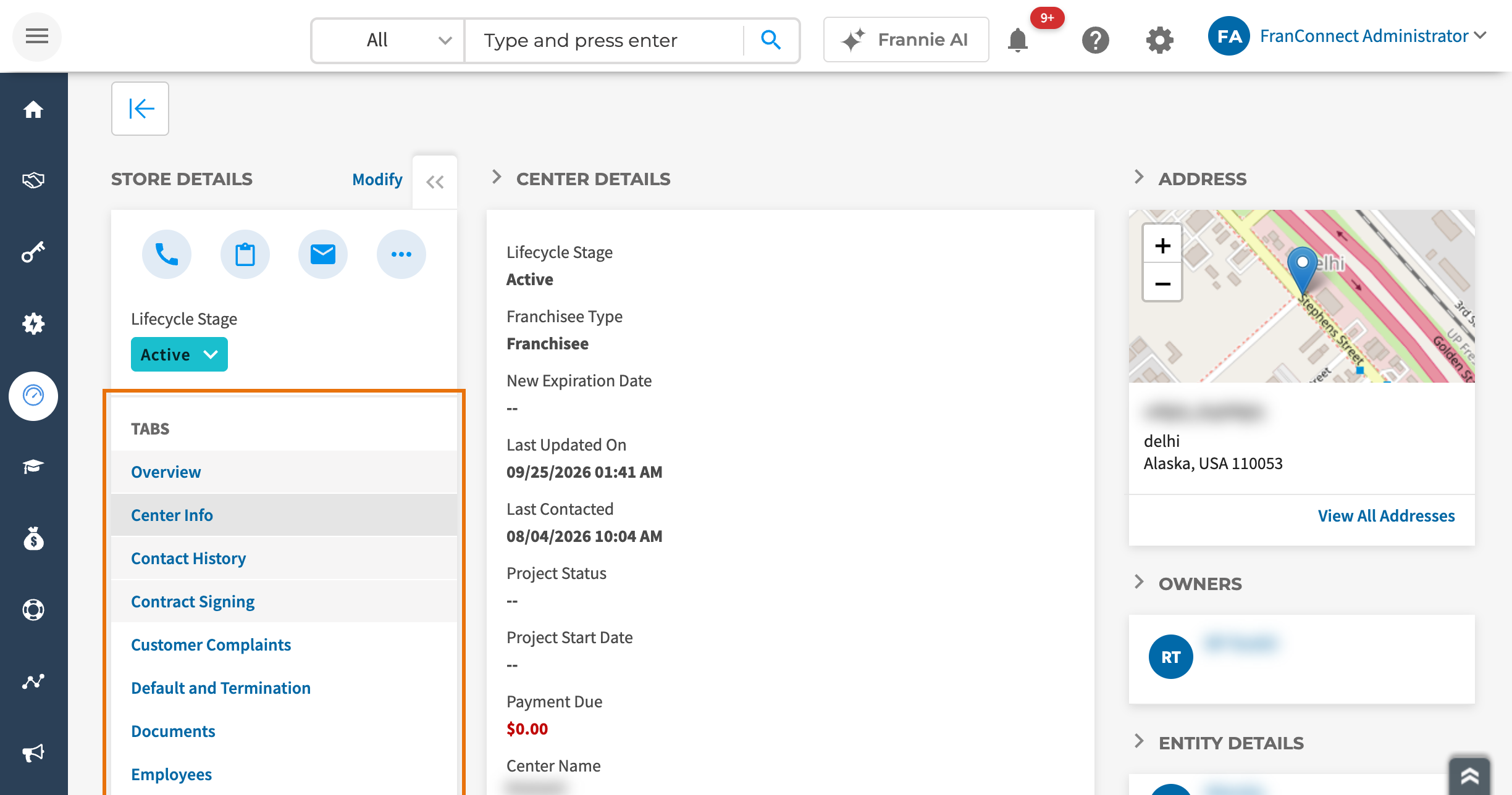 Location record tabs on Pro